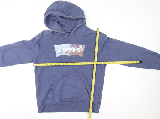 Mens UK Size M Levi's Blue Pullover Hoodie