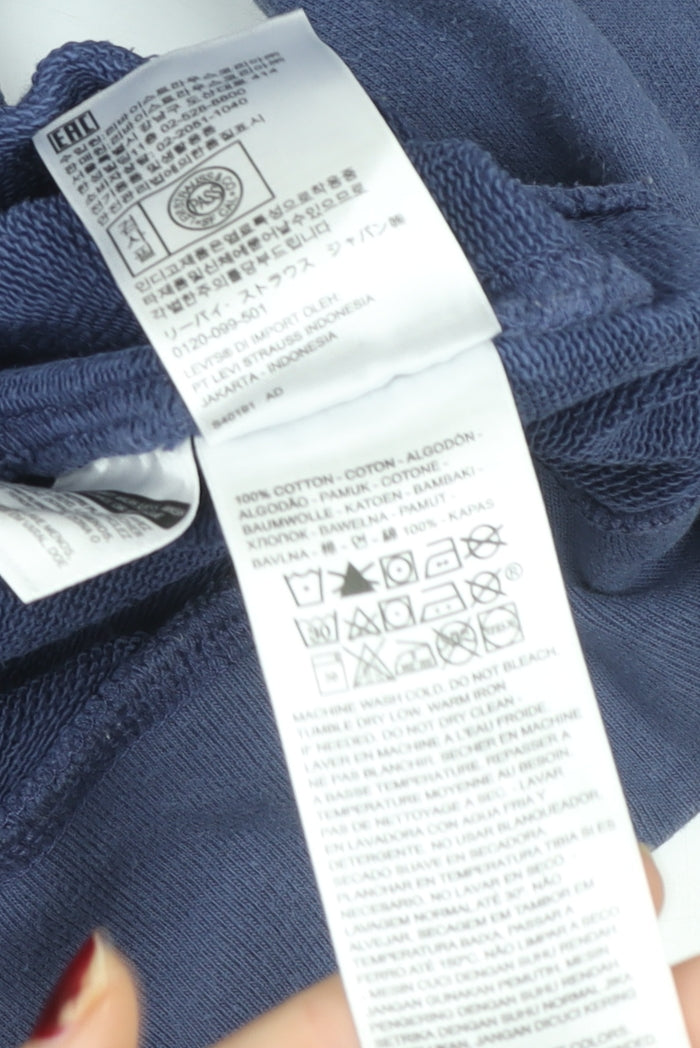 Mens UK Size M Levi's Blue Pullover Hoodie
