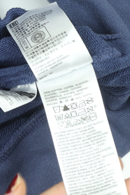 Mens UK Size M Levi's Blue Pullover Hoodie