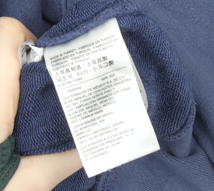 Mens UK Size M Levi's Blue Pullover Hoodie