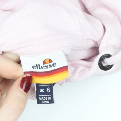 Ellesse Womens UK 6 Pink & Charcoal Full Zip Cropped Hoodie