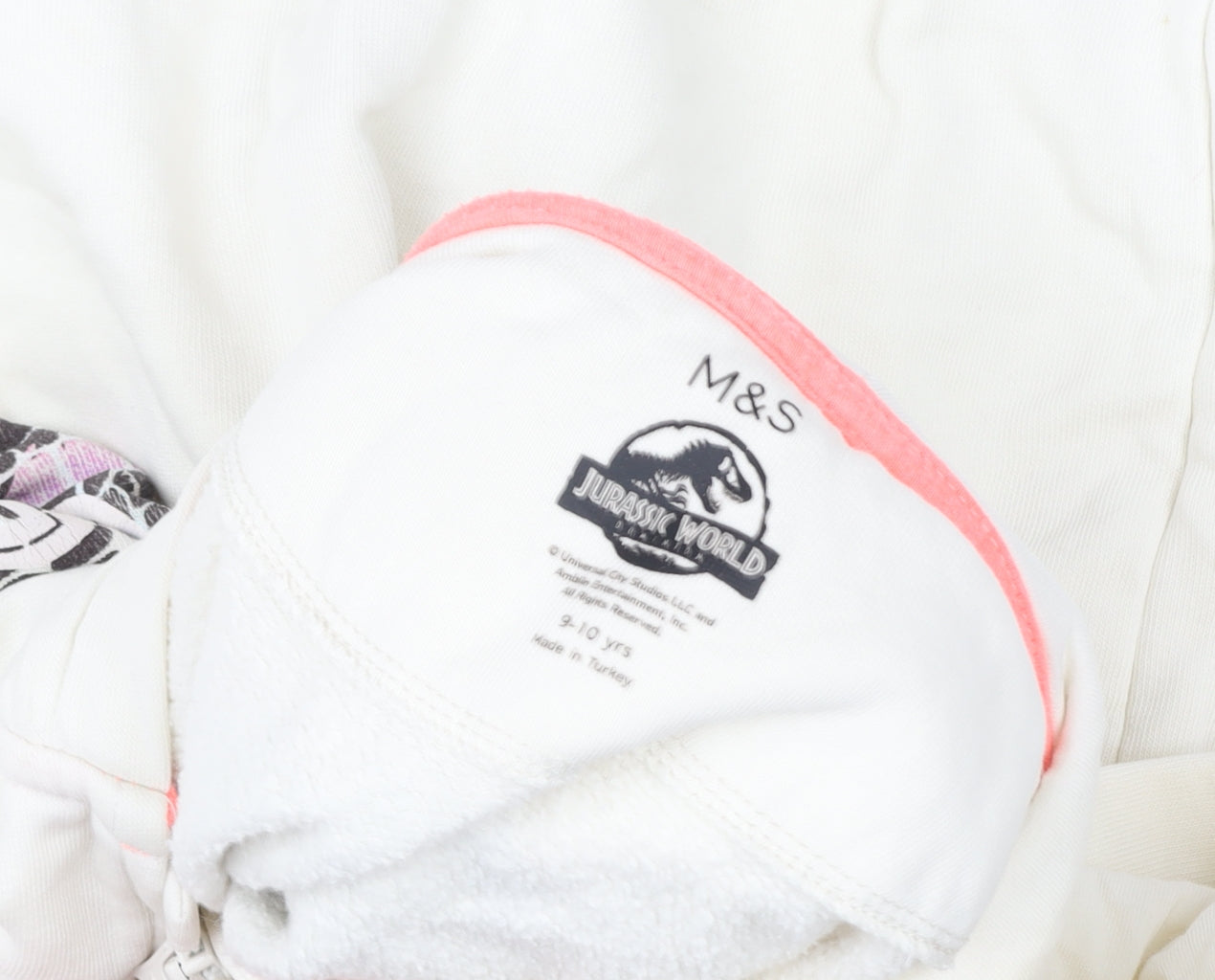 Girls UK Size 9-10 Years Marks and Spencer Ivory Full Zip Hoodie