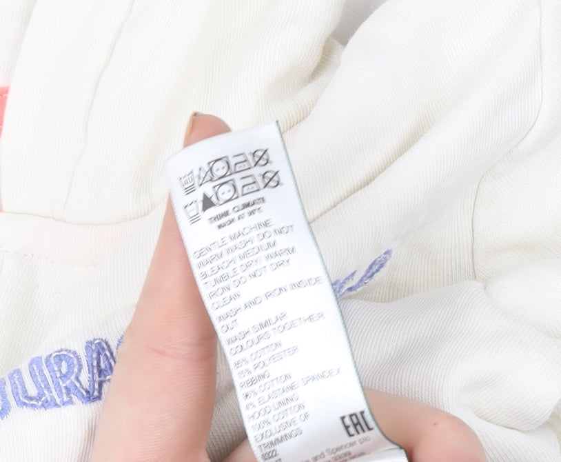 Girls UK Size 9-10 Years Marks and Spencer Ivory Full Zip Hoodie