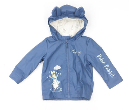 Peter Rabbit Blue Hooded Waterproof Rain Coat Jacket 12-18M Unisex Baby