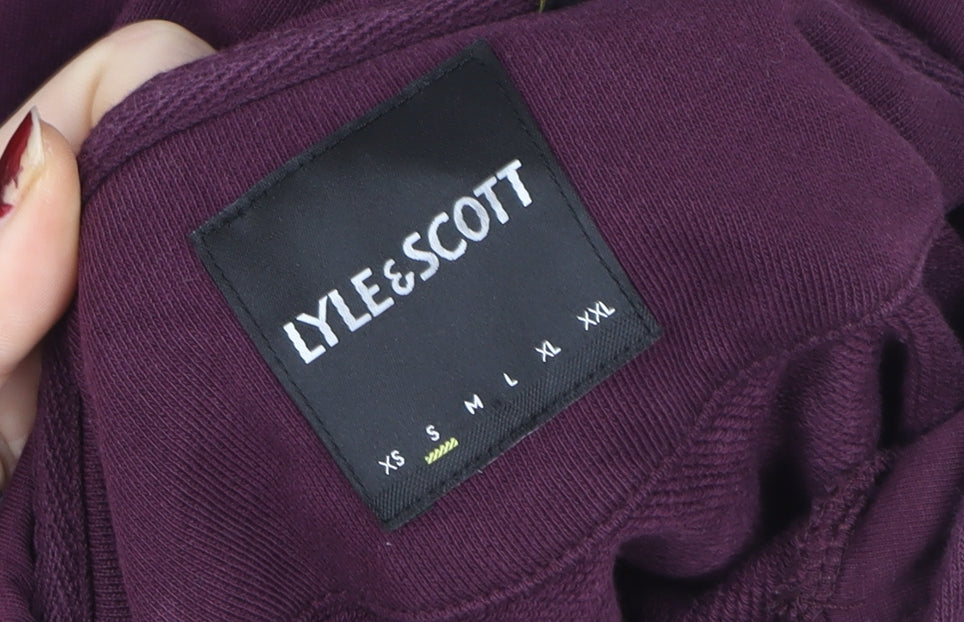 Mens UK Size M Lyle & Scott Purple Pullover Hoodie