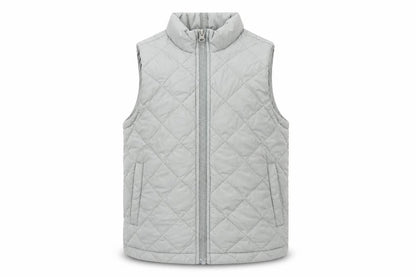Lands’ End Girls Grey Quilted Padded Waistcoat Gilet Size 6 Years