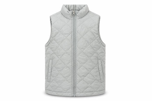 Lands’ End Girls Grey Quilted Padded Waistcoat Gilet Size 6 Years
