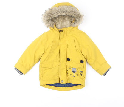 Next Unisex Baby Yellow Tiger Hooded Padded Parka Coat 12-18 Months