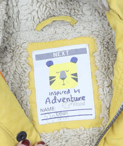 Next Unisex Baby Yellow Tiger Hooded Padded Parka Coat 12-18 Months