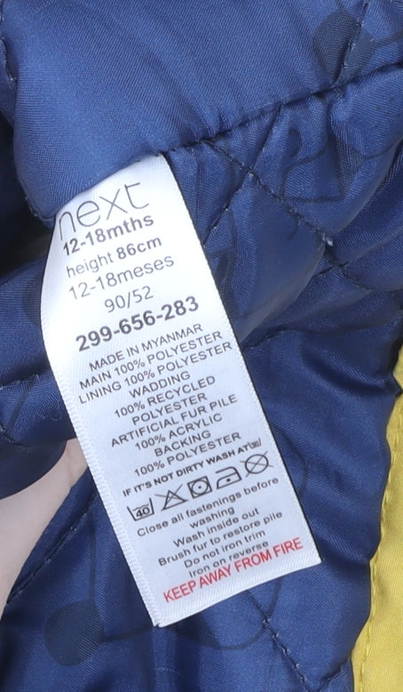 Next Unisex Baby Yellow Tiger Hooded Padded Parka Coat 12-18 Months