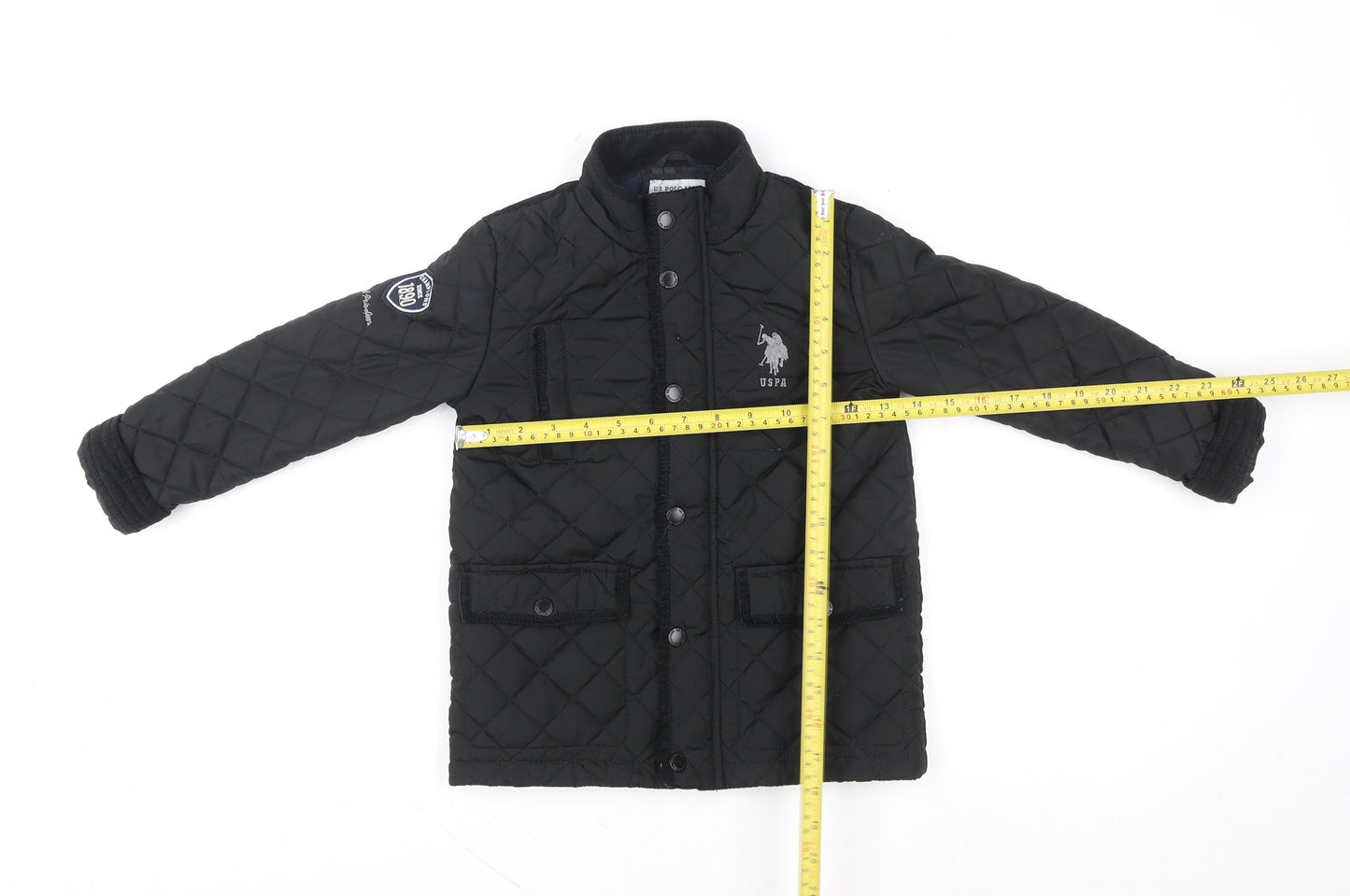 Boys UK Size 6-7 Years U.S. Polo Assn. Black Quilted Coat