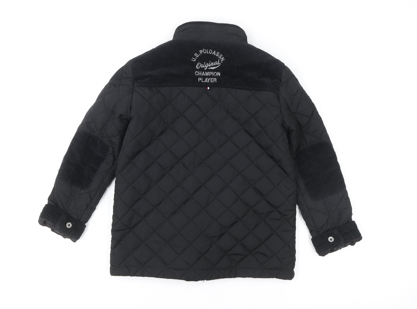 Boys UK Size 6-7 Years U.S. Polo Assn. Black Quilted Coat