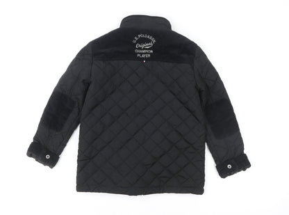 Boys UK Size 6-7 Years U.S. Polo Assn. Black Quilted Coat