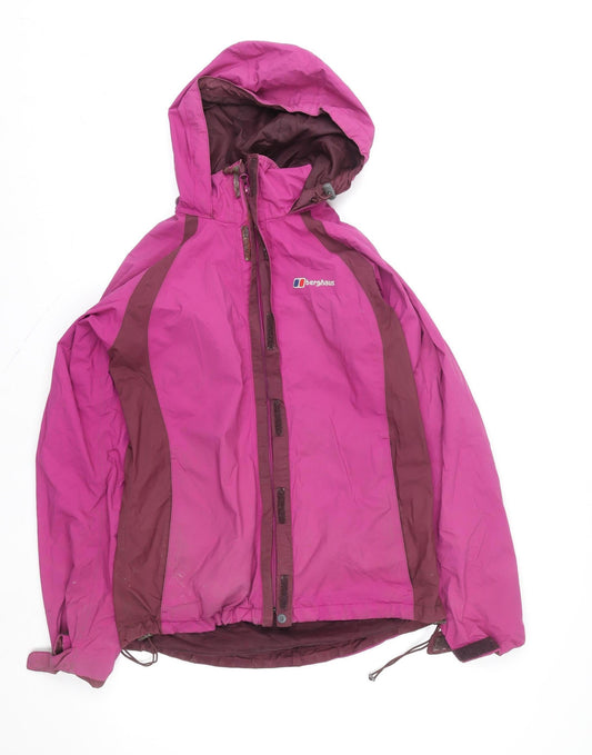 Berghaus Women's Pink Waterproof Hooded Rain Jacket Size 10