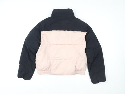 H&M Divided Women's Pink & Black Puffer Jacket XS Winter Coat