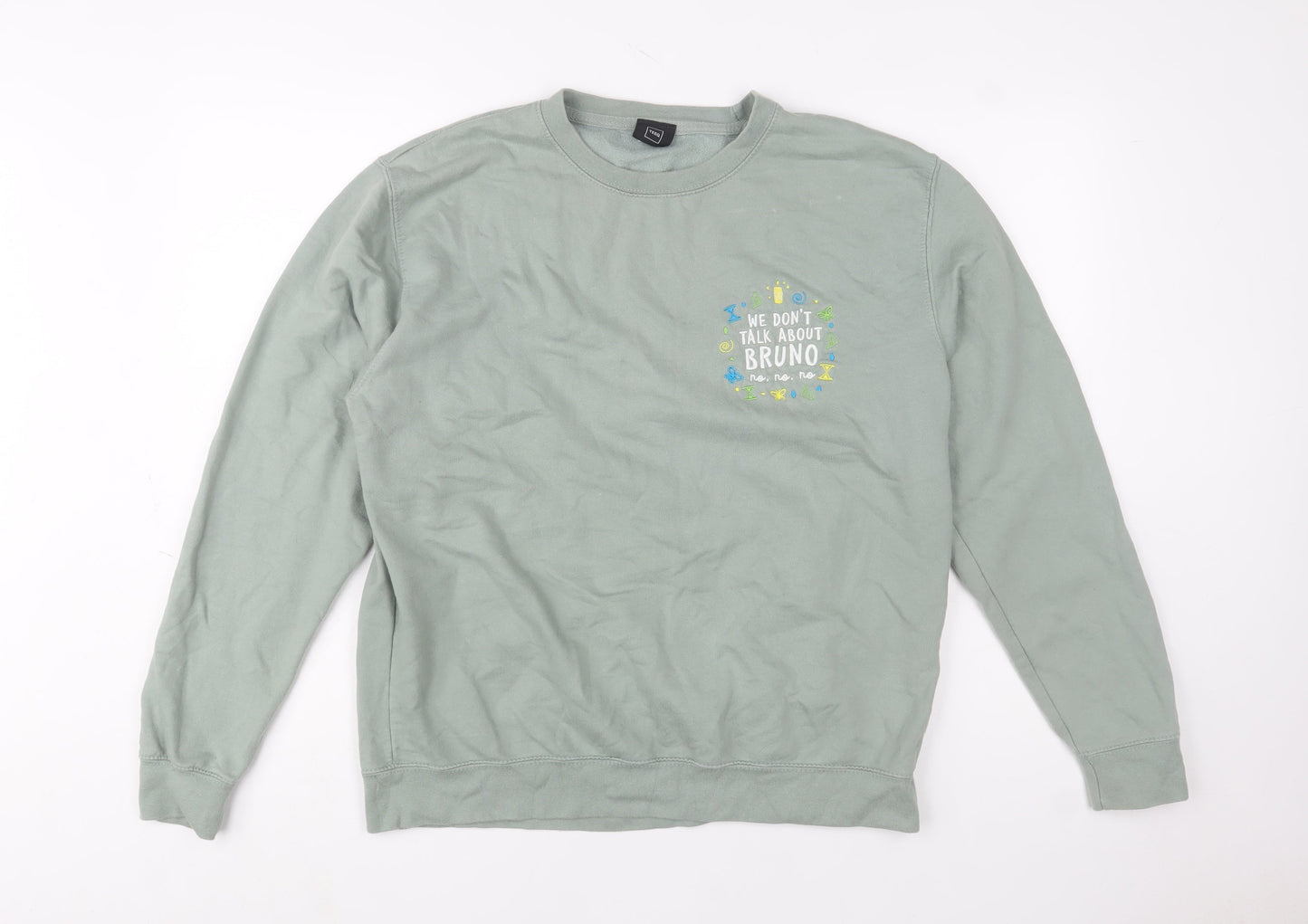 Mens UK Size L TEEQ Green Pullover Sweatshirt