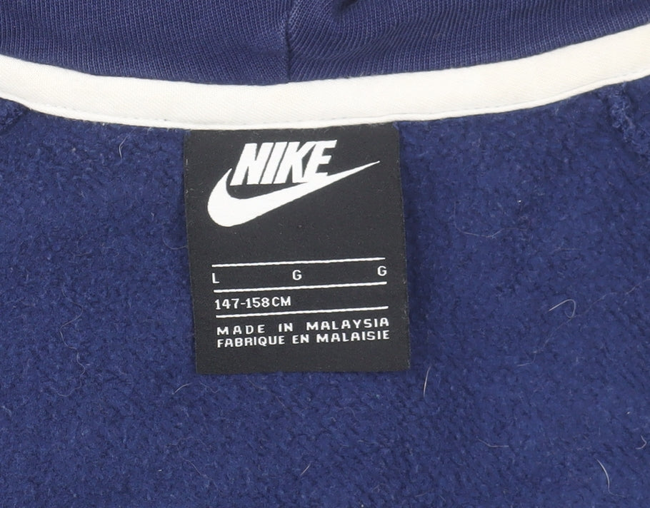 Boys UK Size 14-15 Years Nike Blue Full Zip Hoodie