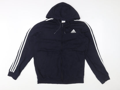Adidas Men's Blue Full Zip Hoodie L Sportswear Jacket