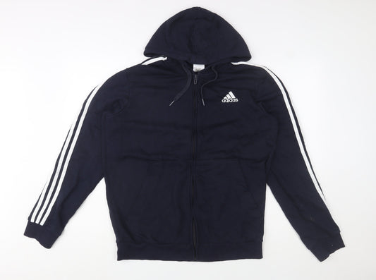 Adidas Men's Blue Full Zip Hoodie L Sportswear Jacket