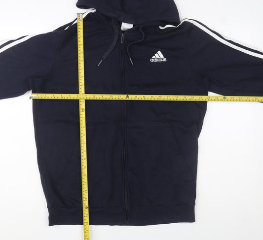 Adidas Men's Blue Full Zip Hoodie L Sportswear Jacket