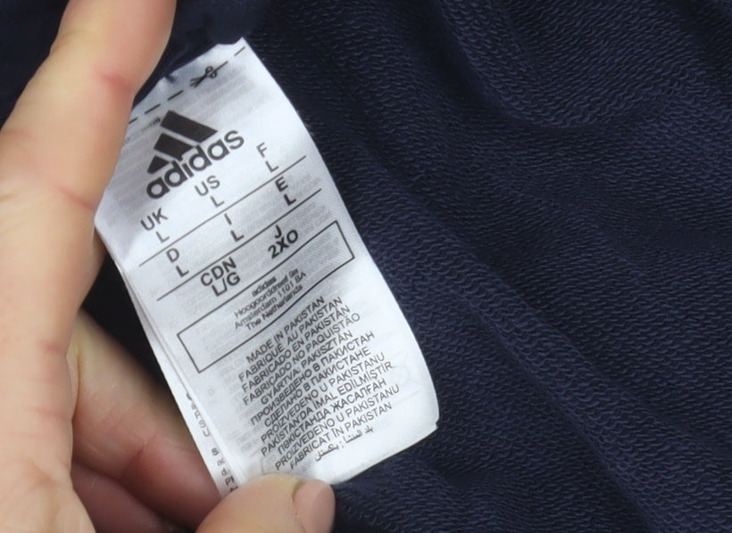 Adidas Men's Blue Full Zip Hoodie L Sportswear Jacket