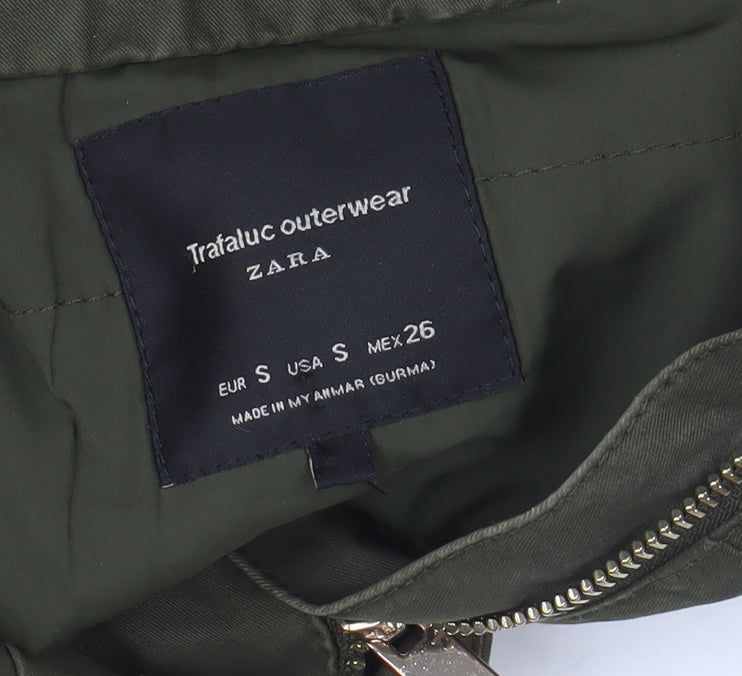 Womens UK Size S Zara Green Parka Coat