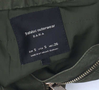 Womens UK Size S Zara Green Parka Coat
