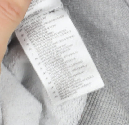 Adidas Women Grey Pink Logo Pullover Hoodie Size 12