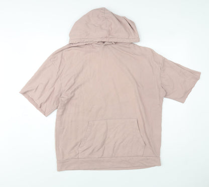 Zara Man Pink Short Sleeve Pullover Hoodie Size L