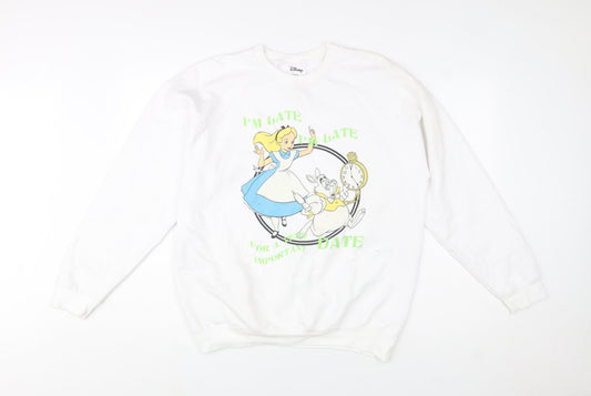 Womens UK Size L Disney White Pullover Sweatshirt