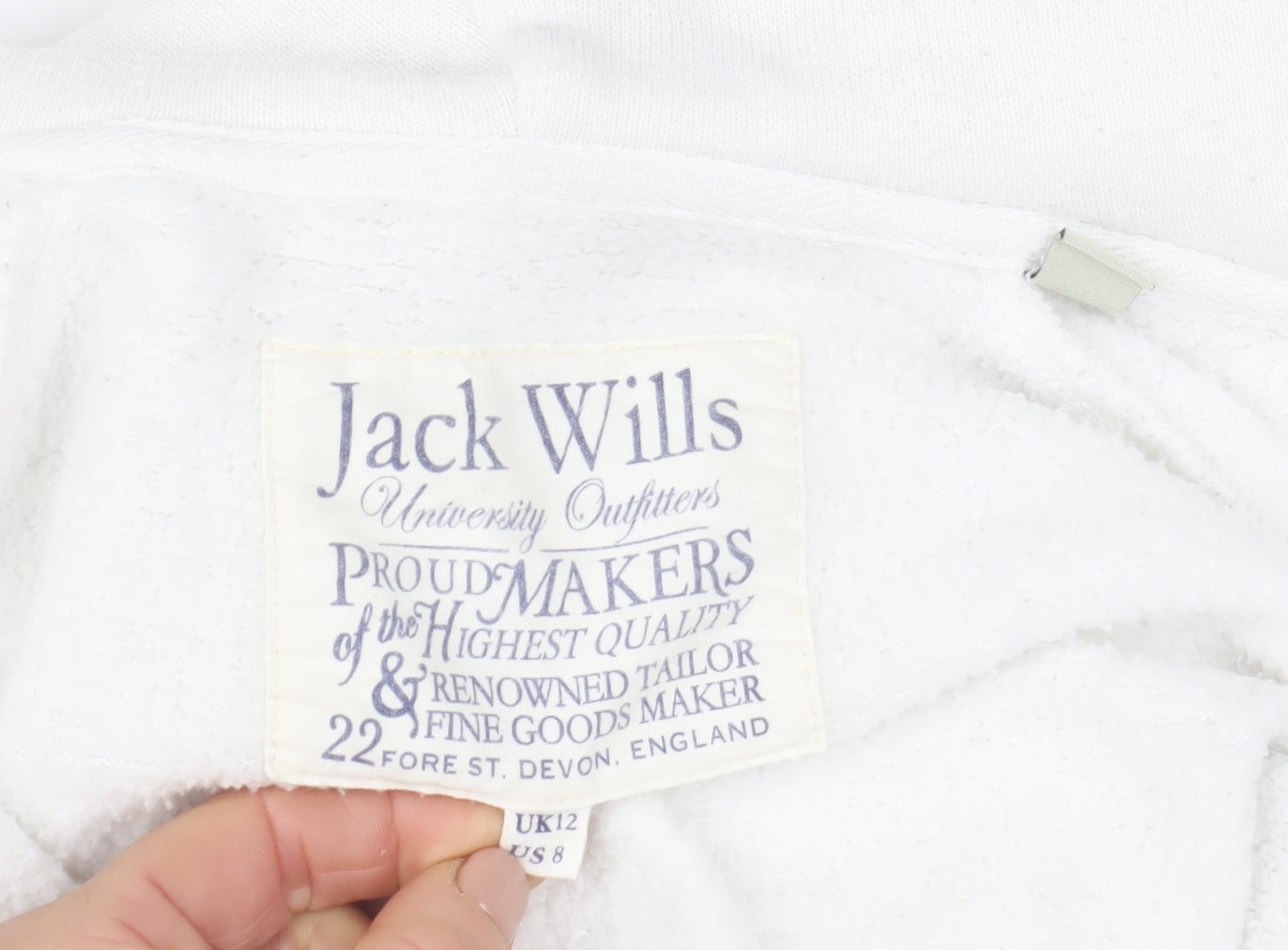 Womens UK Size 12 Jack Wills White Gym & Training Walking Casual Jacket