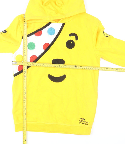 Girls UK Size 11-12 Years BBC Children in Need Yellow Pullover Hoodie