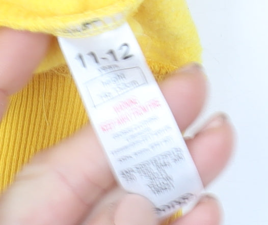 Girls UK Size 11-12 Years BBC Children in Need Yellow Pullover Hoodie