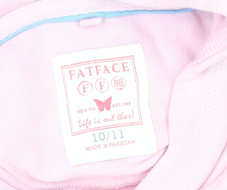Girls UK Size 10-11 Years FatFace Pink Pullover Hoodie