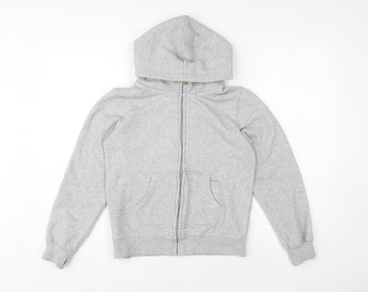 Bench Boys Grey Fleece Lined Zip Up Hooded Jacket 11-12 Years