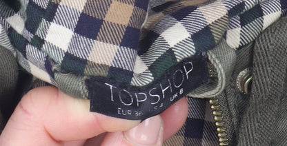 Womens UK Size 8 Topshop Green Parka Coat