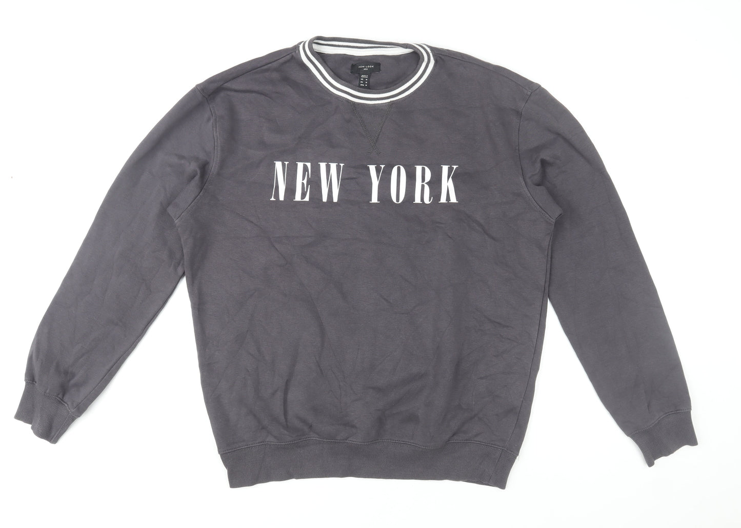 Mens UK Size M New Look Grey Pullover Sweatshirt