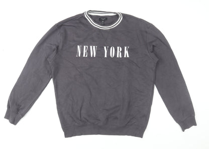 Mens UK Size M New Look Grey Pullover Sweatshirt