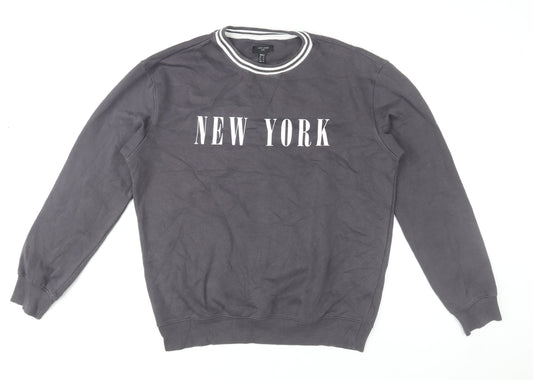 Mens UK Size M New Look Grey Pullover Sweatshirt