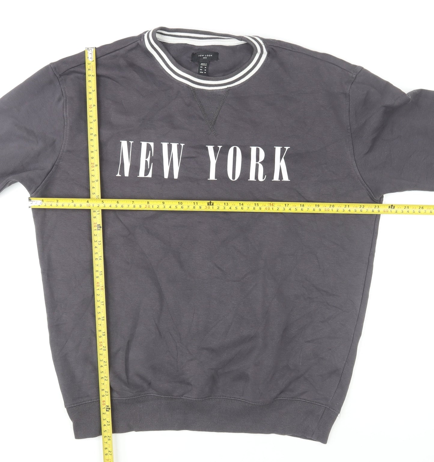 Mens UK Size M New Look Grey Pullover Sweatshirt