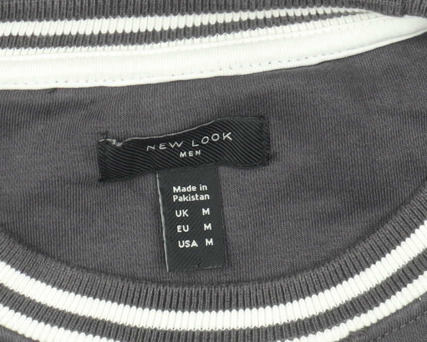 Mens UK Size M New Look Grey Pullover Sweatshirt