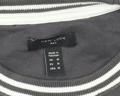 Mens UK Size M New Look Grey Pullover Sweatshirt