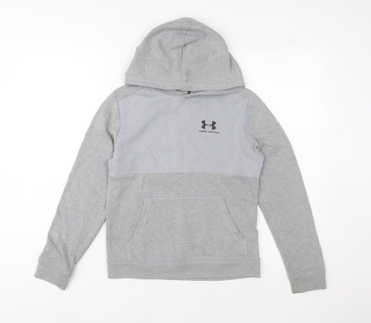 Boys UK Size 13-14 Years Under armour Grey Pullover Hoodie