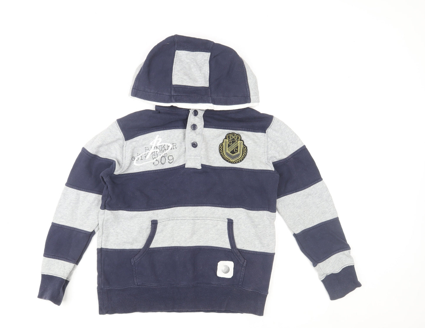 Boys UK Size 9-10 Years Zara Blue Henley Hoodie