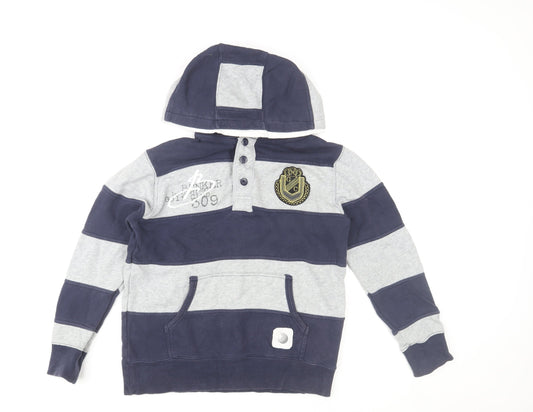 Boys UK Size 9-10 Years Zara Blue Henley Hoodie