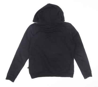 Puma Womens Black Leopard Logo Pullover Hoodie Size M