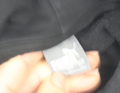 Puma Womens Black Leopard Logo Pullover Hoodie Size M