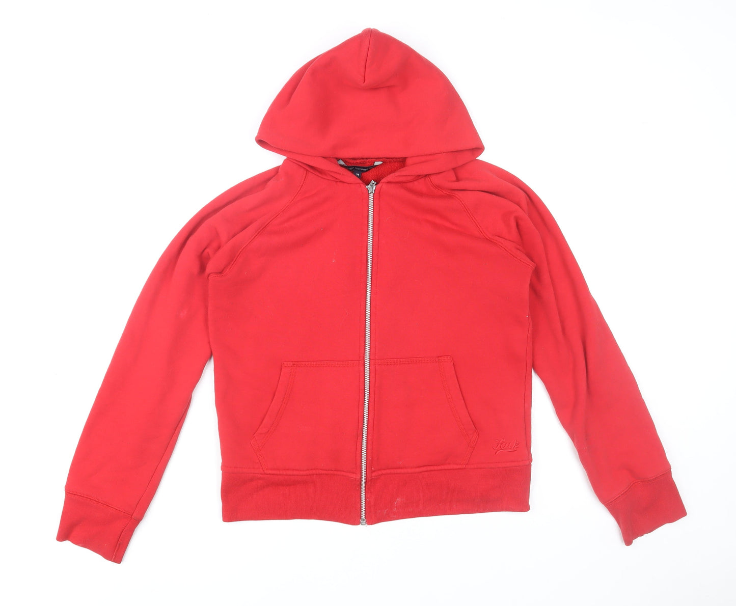 French Connection Men's Red Hooded Full Zip Basic Jacket M