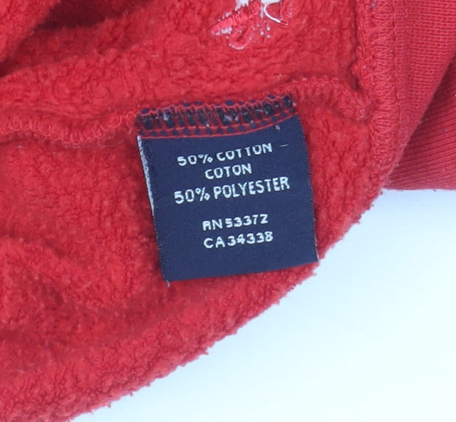 French Connection Men's Red Hooded Full Zip Basic Jacket M