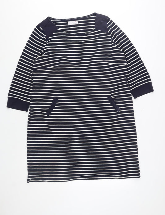 Marks and Spencer Women Blue Striped Shift Dress Size 14